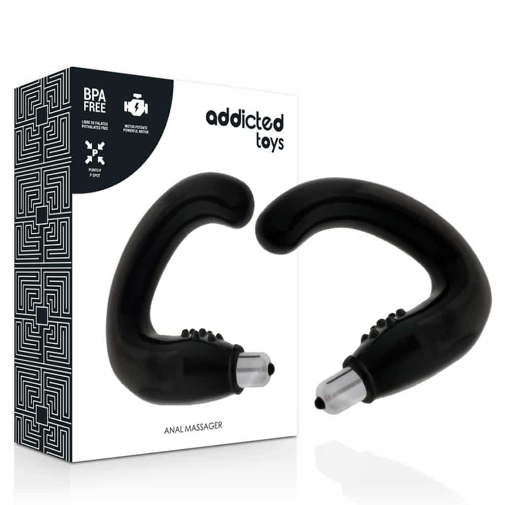Addicted Toys – Prostata & Analvibrator 12 x 2,5 cm – Svart