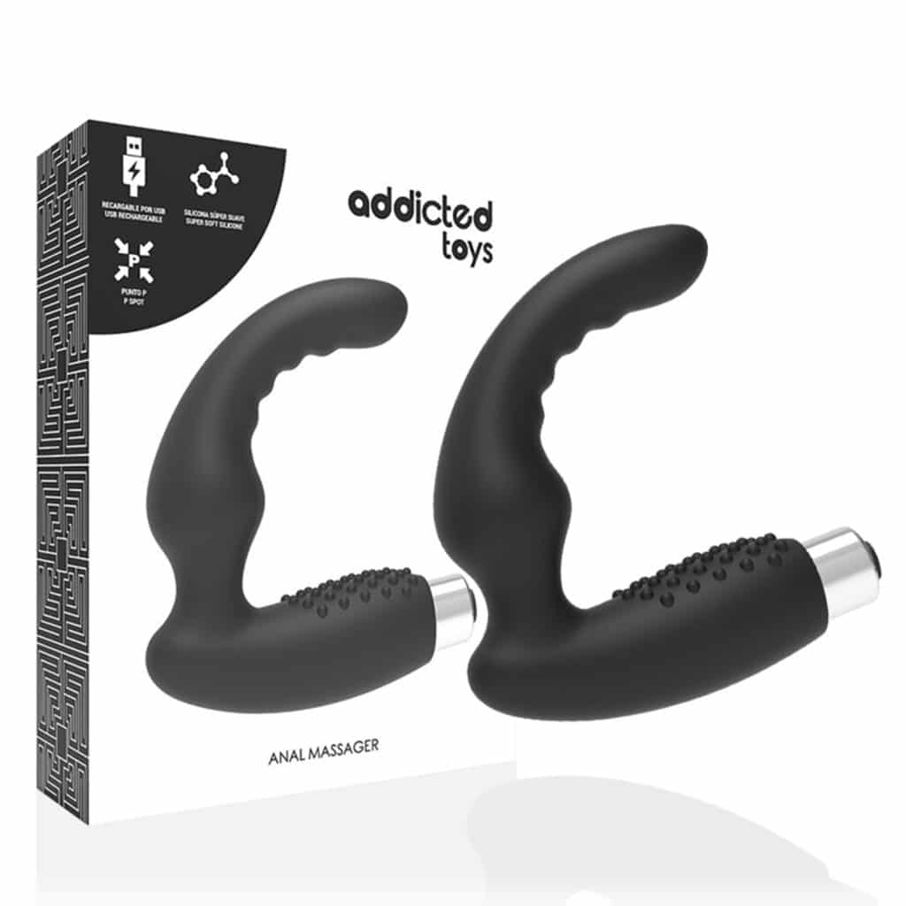 Addicted Toys #Modell 2 – Prostata & Analvibrator Analplugg Uppladdningsbar – Svart