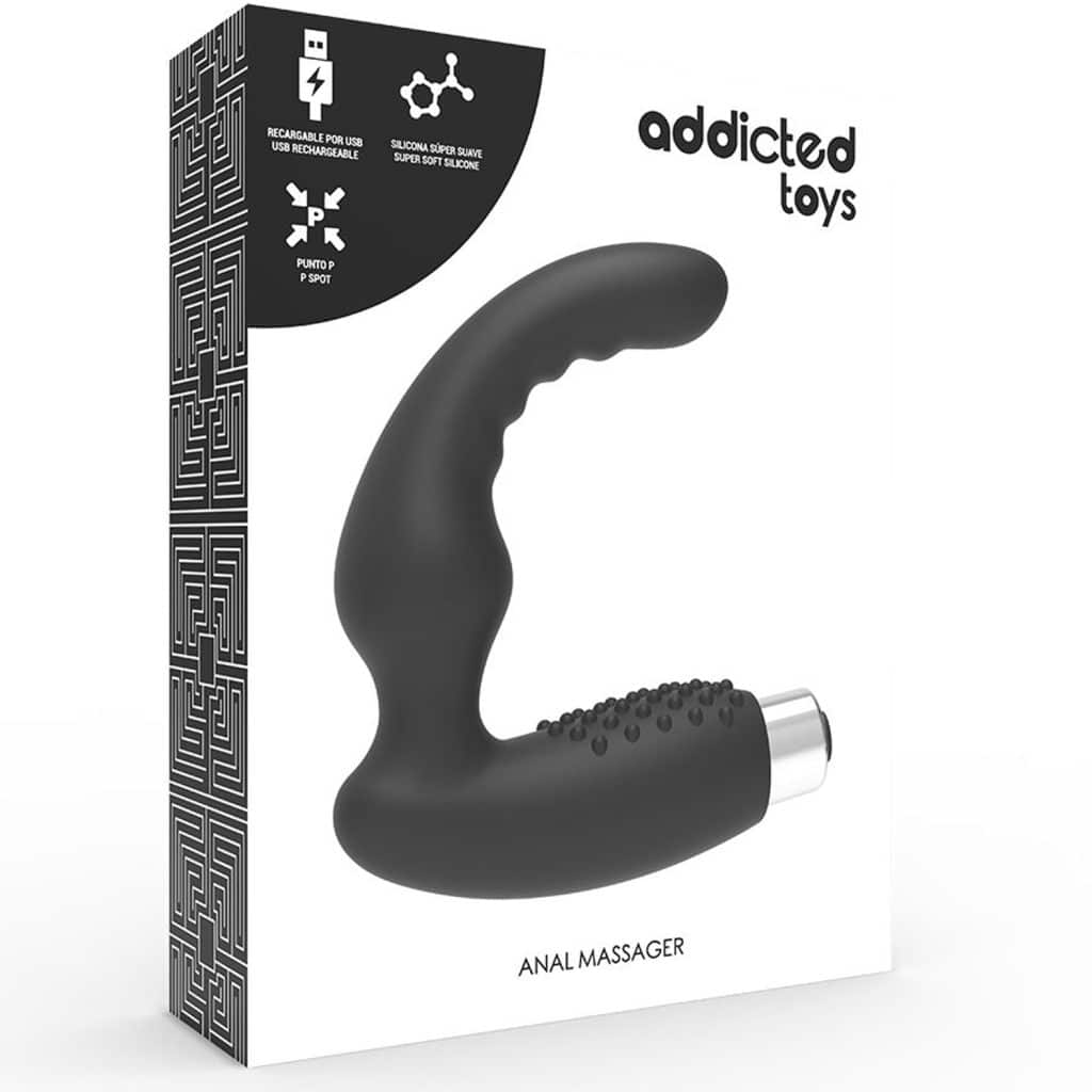 Addicted Toys #Modell 2 – Prostata & Analvibrator Analplugg Uppladdningsbar – Svart