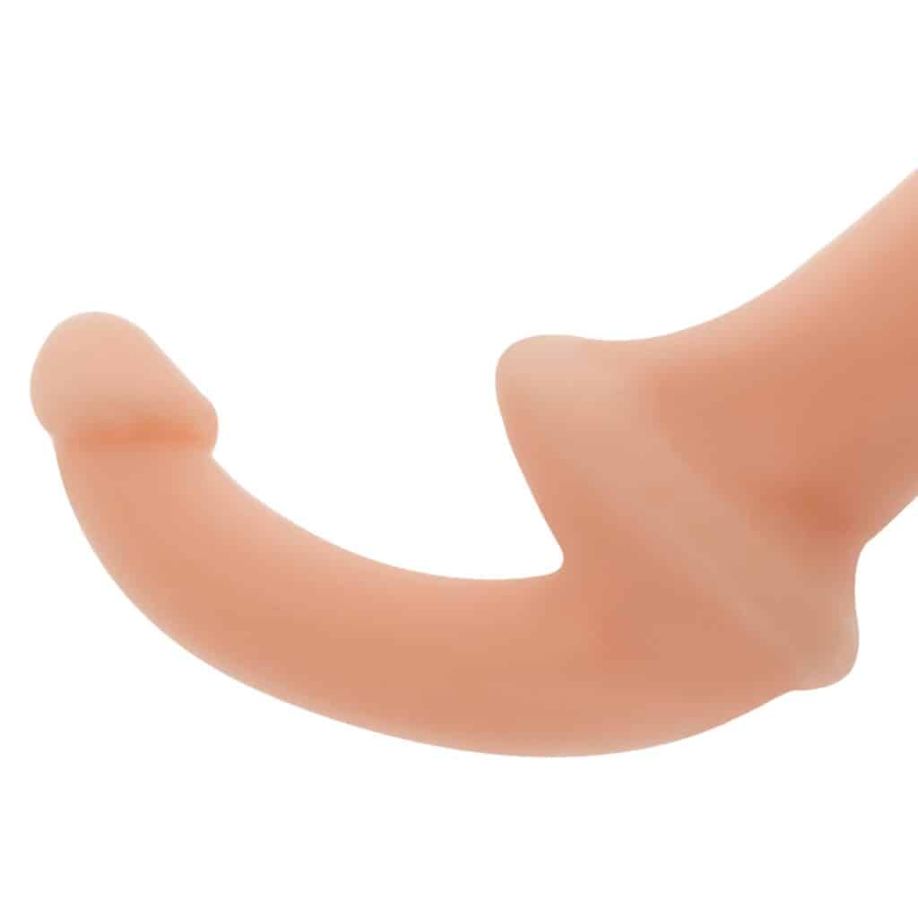Naturlig Support Dubbel Dildo Strapless Strap-On med RNA S utan sele 26 cm – Beige