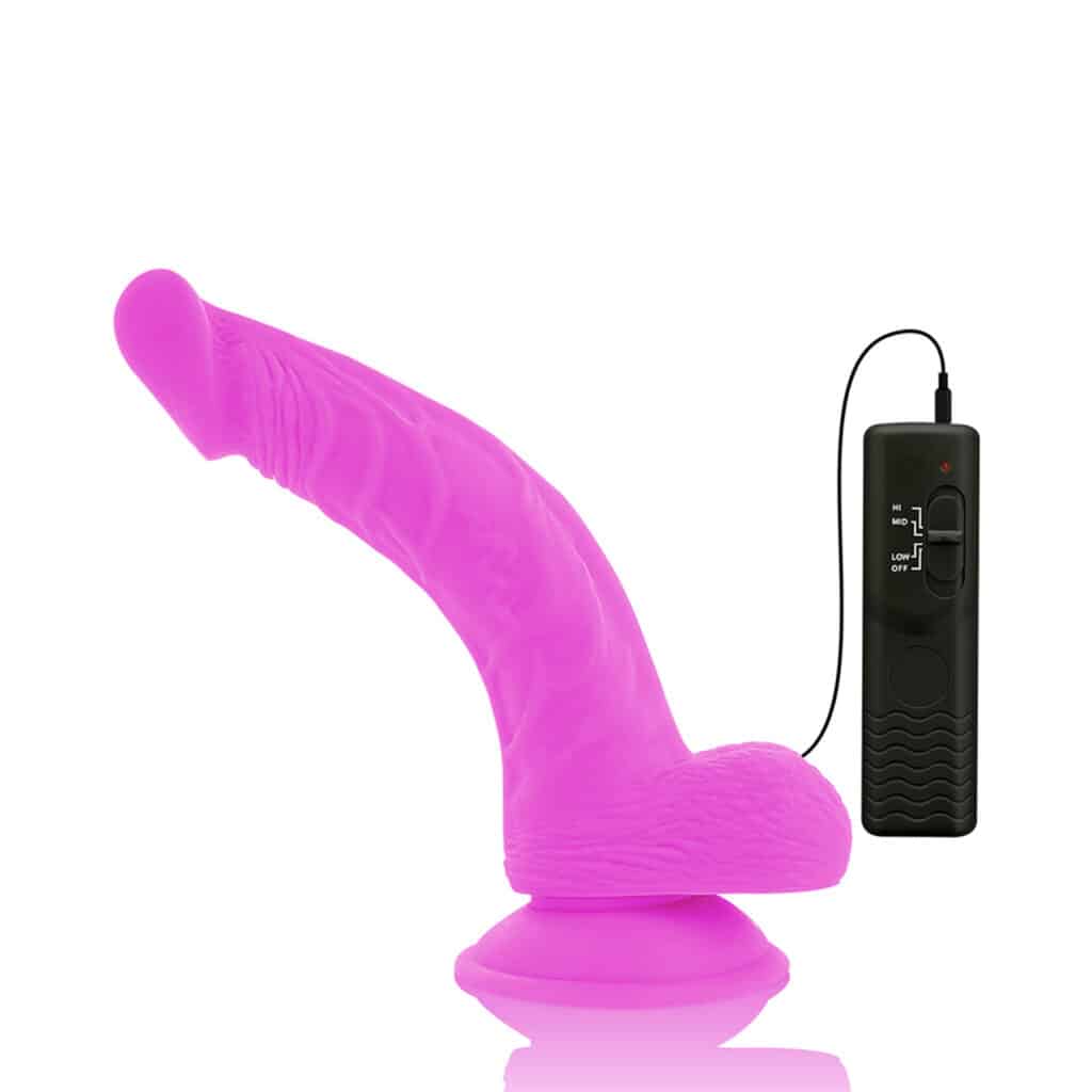 Diversia – Flexibel Vibrerande Dildo med fjärrkontroll 21,5 cm – Lila