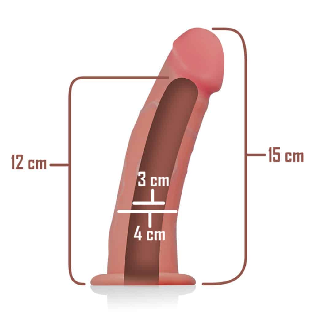 Intense – Hollow Strap-on Sele med Dildo Penisförlängare 16 x 3 cm