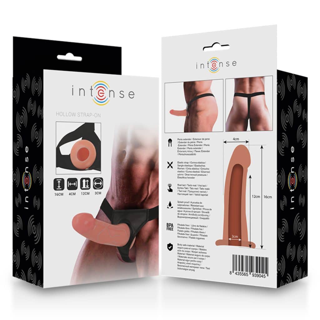 Intense – Hollow Strap-on Sele med Dildo Penisförlängare 16 x 3 cm
