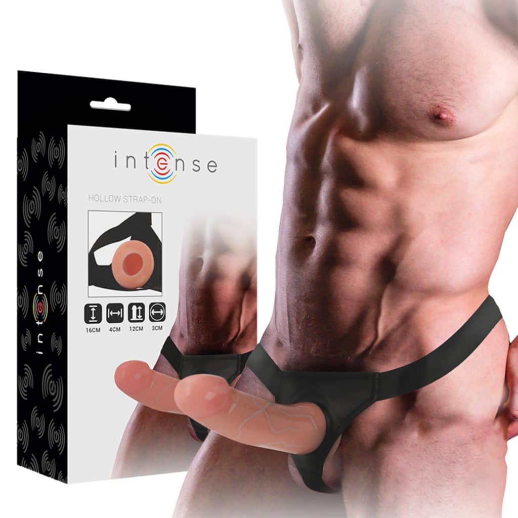 Intense – Hollow Strap-on Sele med Dildo Penisförlängare 16 x 3 cm