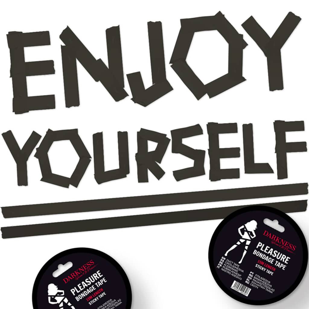 Häftande Bondagetejp, 15m  – Svart