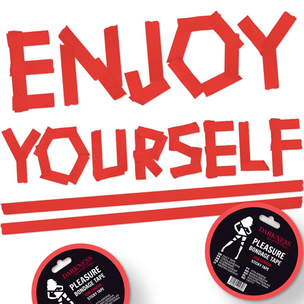 Häftande Bondagetejp, 15m  – Röd