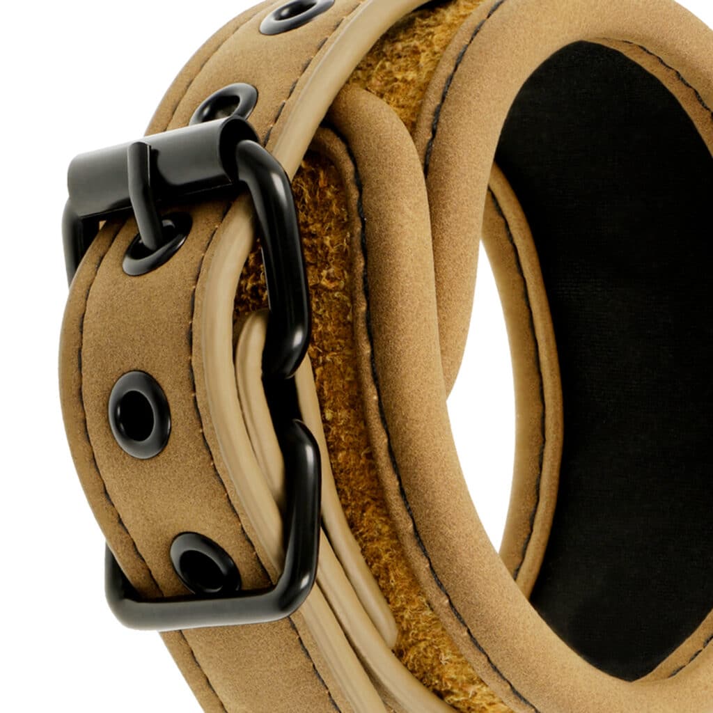 Fotbojor i Veganskt läder med neopren foder & metallkedja – Beige