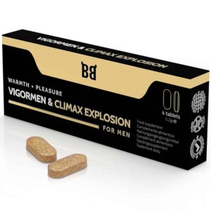 Vigormen & Climax Explosion - Starkare & Långvarig Erektion + Intensivare orgasmer - Kosttillskott för män - 4 tabletter