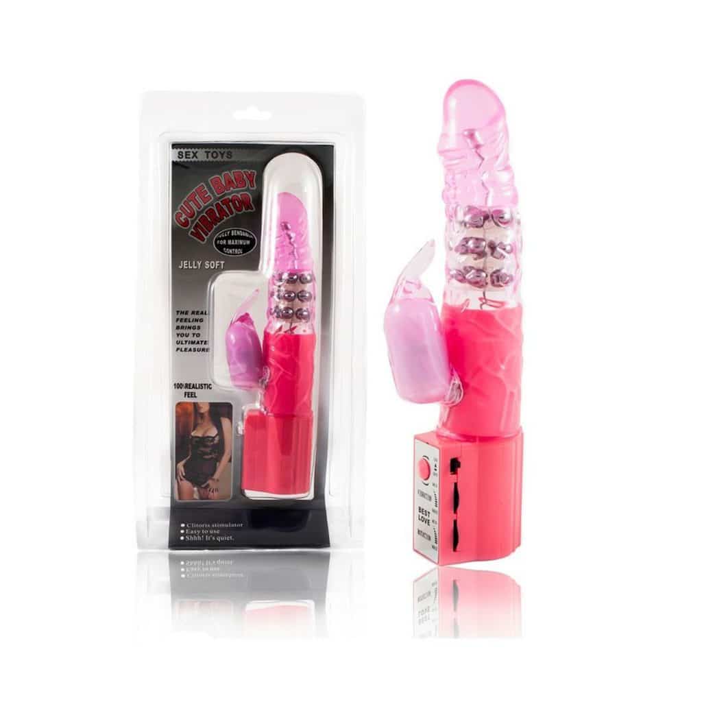 Rabbitvibrator 23 x 4 cm – Rosa