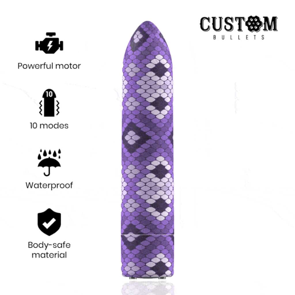 Snake Purple Magnetic Bullet – Vibrator med 10 Intensiteter & Uppladdningsbar
