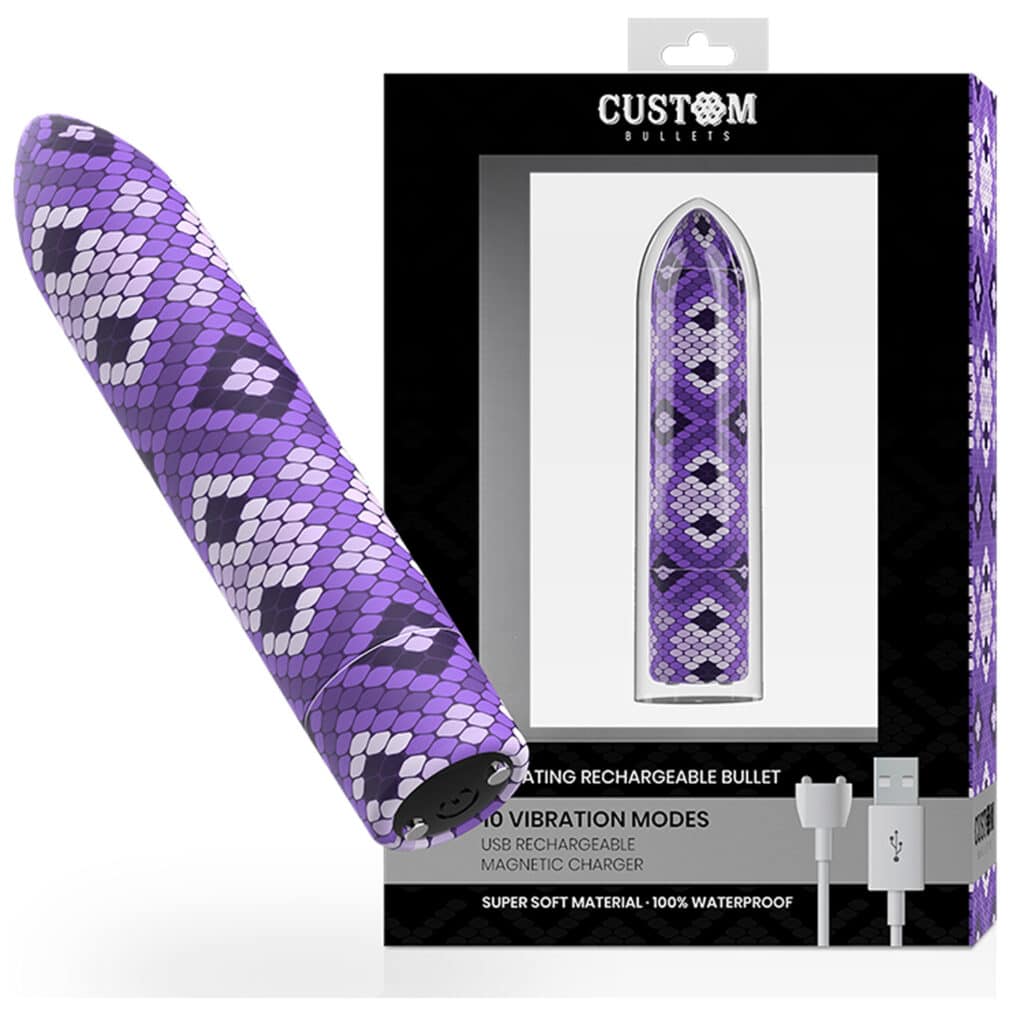 Snake Purple Magnetic Bullet – Vibrator med 10 Intensiteter & Uppladdningsbar