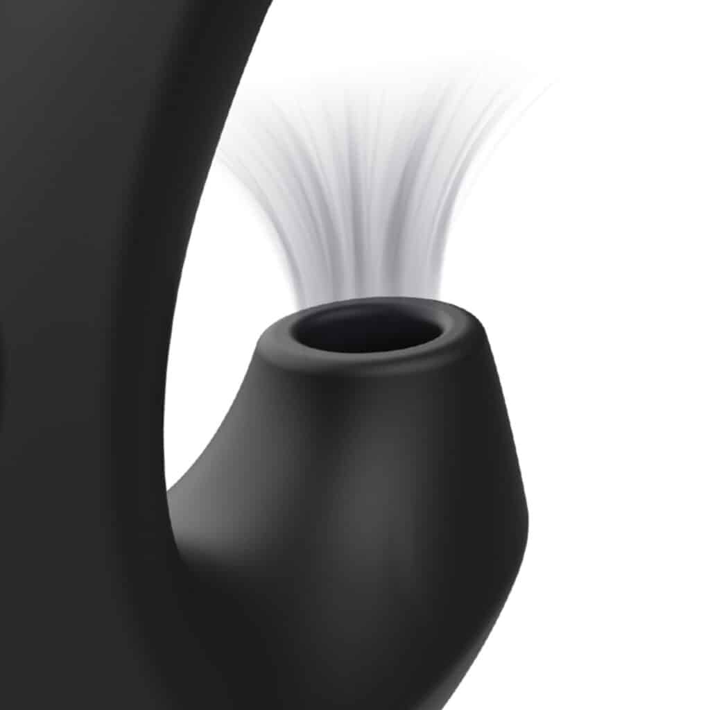 Suction & Klitoris Stimulator – Finger & Lufttrycksvibrator – Svart
