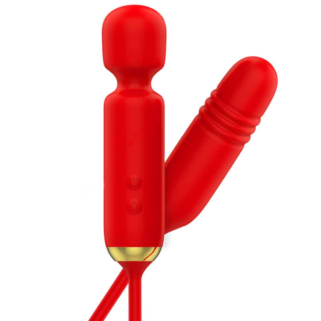 Double Pleasure Wand – Toscana Massagestav + Up and Down – Röd