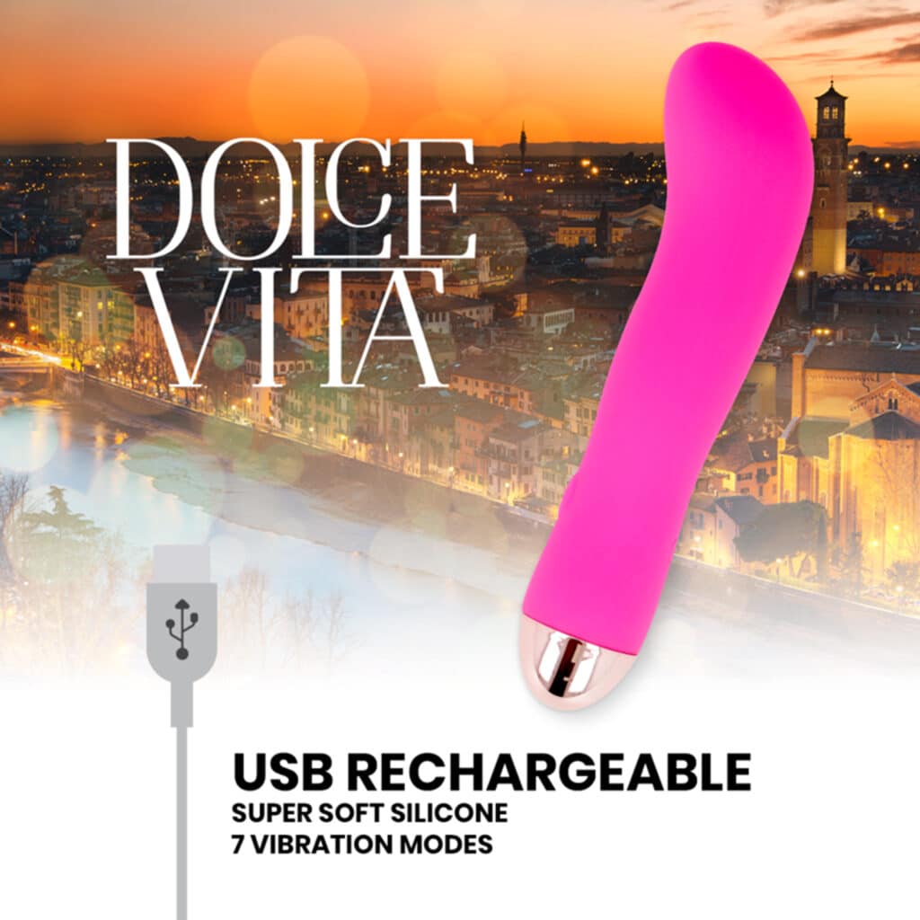 Dolce Vita Two – Uppladdningsbar Vibrator med 7 Hastigheter – Rosa