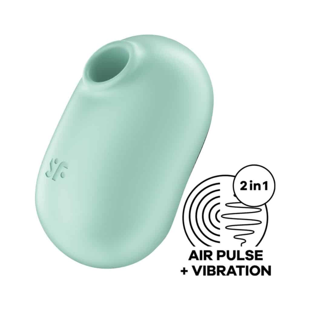 Satisfyer – Pro To Go 2 Dubbel Air Pulse Stimulator & Vibrator Lufttrycksvibrator – Grön