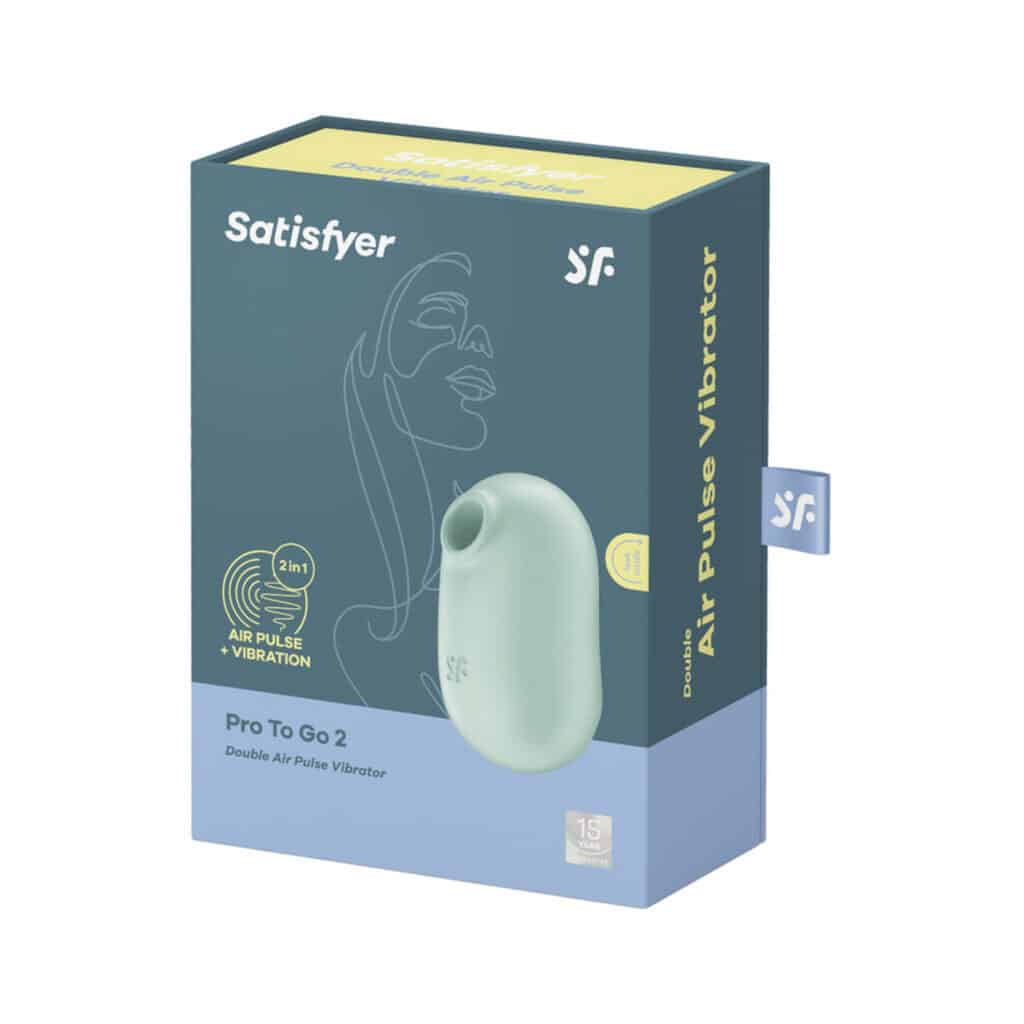 Satisfyer – Pro To Go 2 Dubbel Air Pulse Stimulator & Vibrator Lufttrycksvibrator – Grön