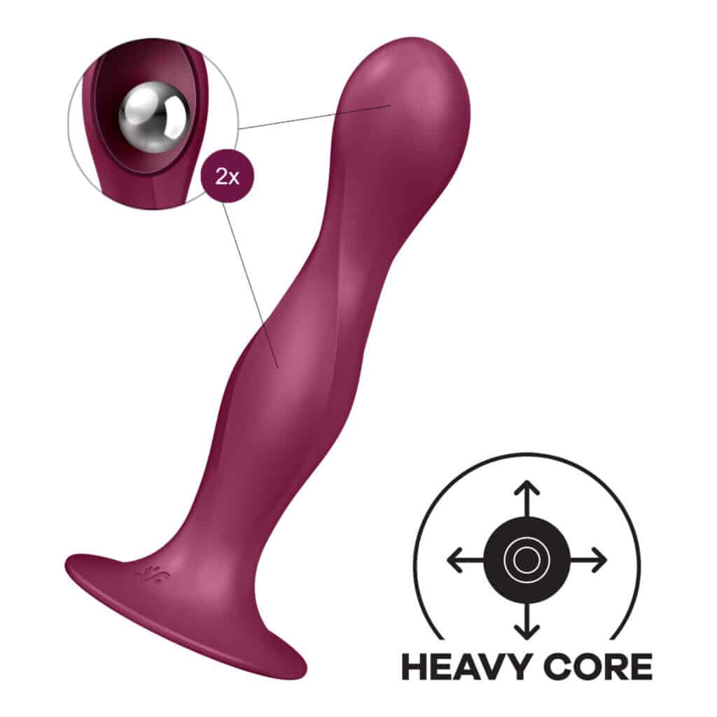 Garnet – Double Ball-R Silikon Analdildo – Granatröd