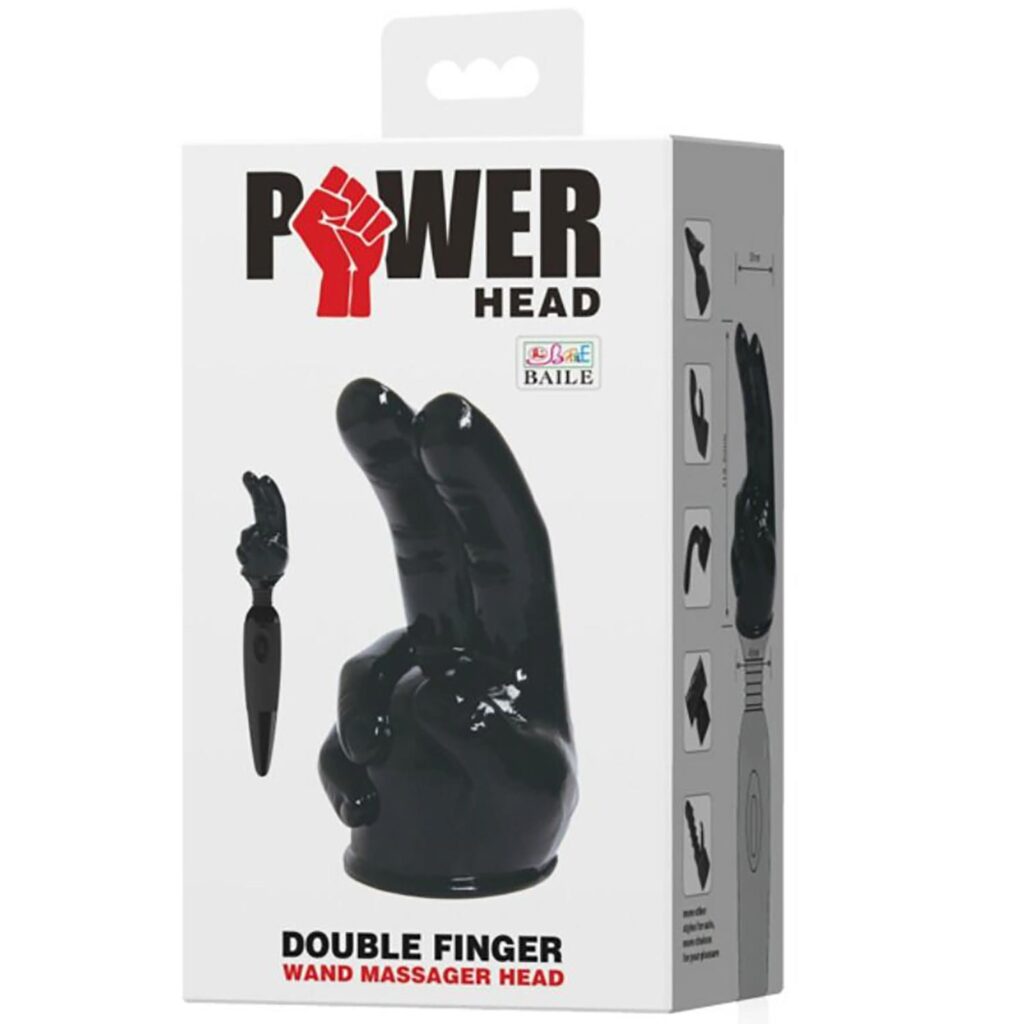 Baile Power Head Utbytbart Massagehuvud till din Magic Wand Vibrator – Dubbelfinger